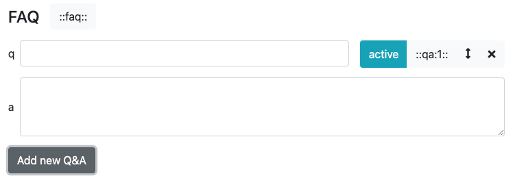 a new, empty FAQ section